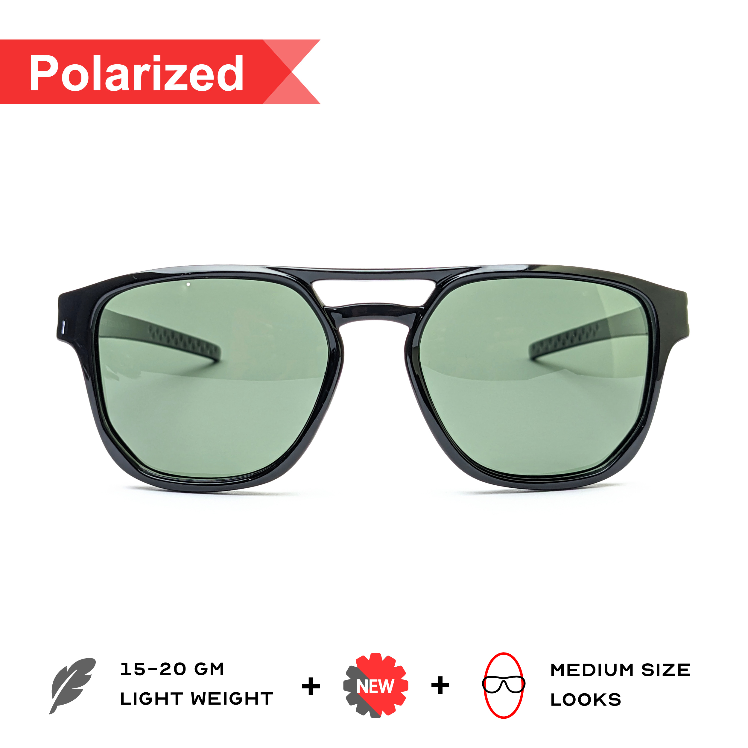 Black - Glossy Finish - Polarized Sunglasses for Men & Women – 100% UV  Protection – code 1261 